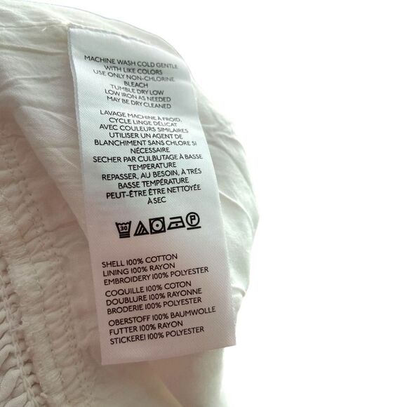 NWT Maeve White Shorts with Blue Embroidery Scallop-Hem Bloomer Shorts in XL - Picture 10 of 10